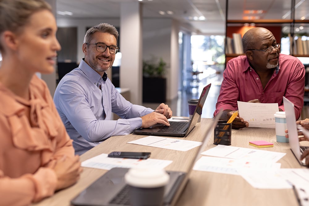 Happy appraiser buying equipment appraisal business