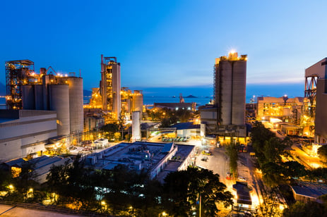 Cement Plant and power sation during sunset